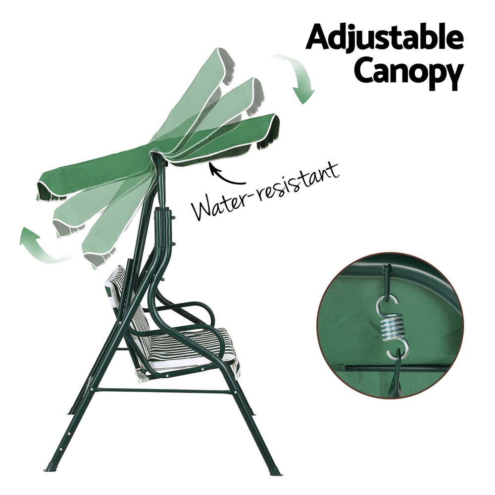 Gardeon Outdoor Swing Chair Garden Bench Furniture Canopy 3 Seater - Picture 21 of 23