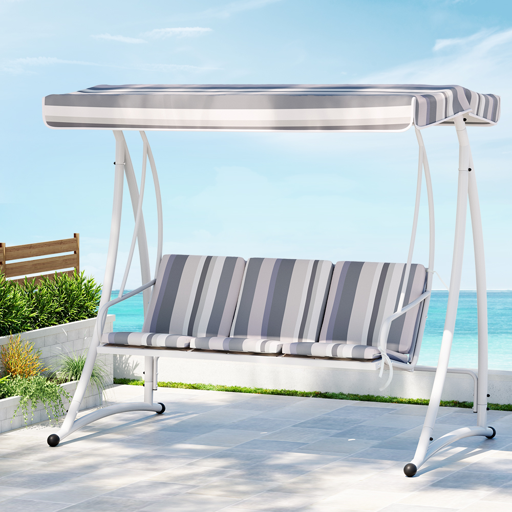 Gardeon Outdoor Swing Chair Garden Bench Furniture Canopy 3 Seater - Picture 15 of 23