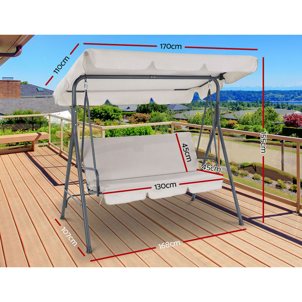 Gardeon Swing Chair Hammock Outdoor Furniture Patio Garden Canopy Bench Seat - Picture 18 of 74