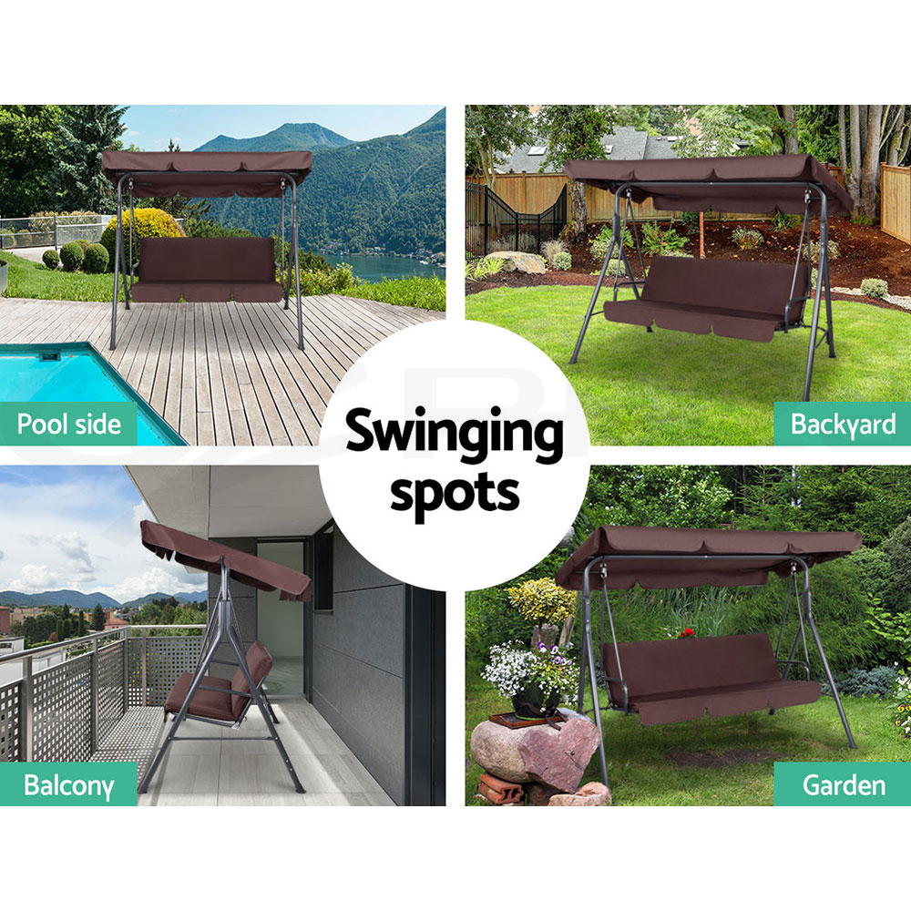 Gardeon Swing Chair Hammock Outdoor Furniture Patio Garden Canopy Bench Seat - Picture 37 of 74