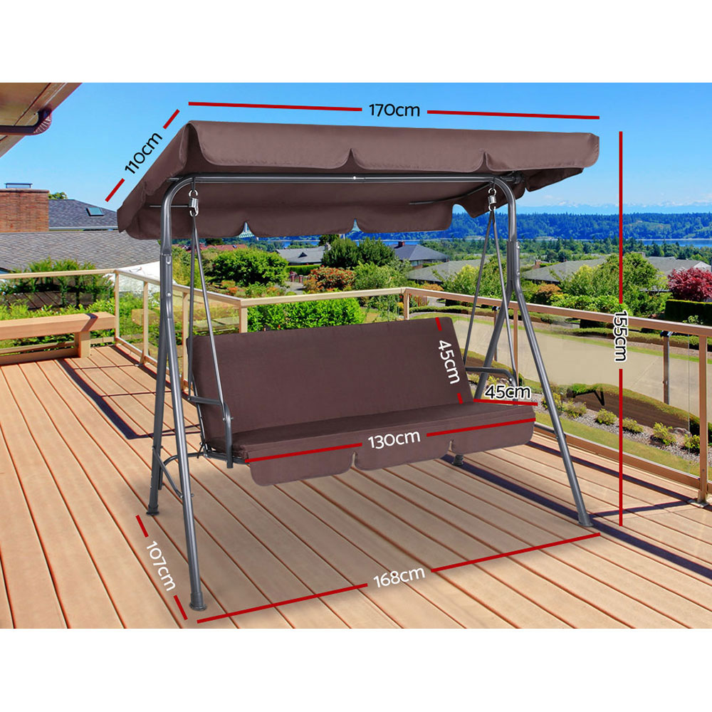Gardeon Swing Chair Hammock Outdoor Furniture Patio Garden Canopy Bench Seat - Picture 38 of 74
