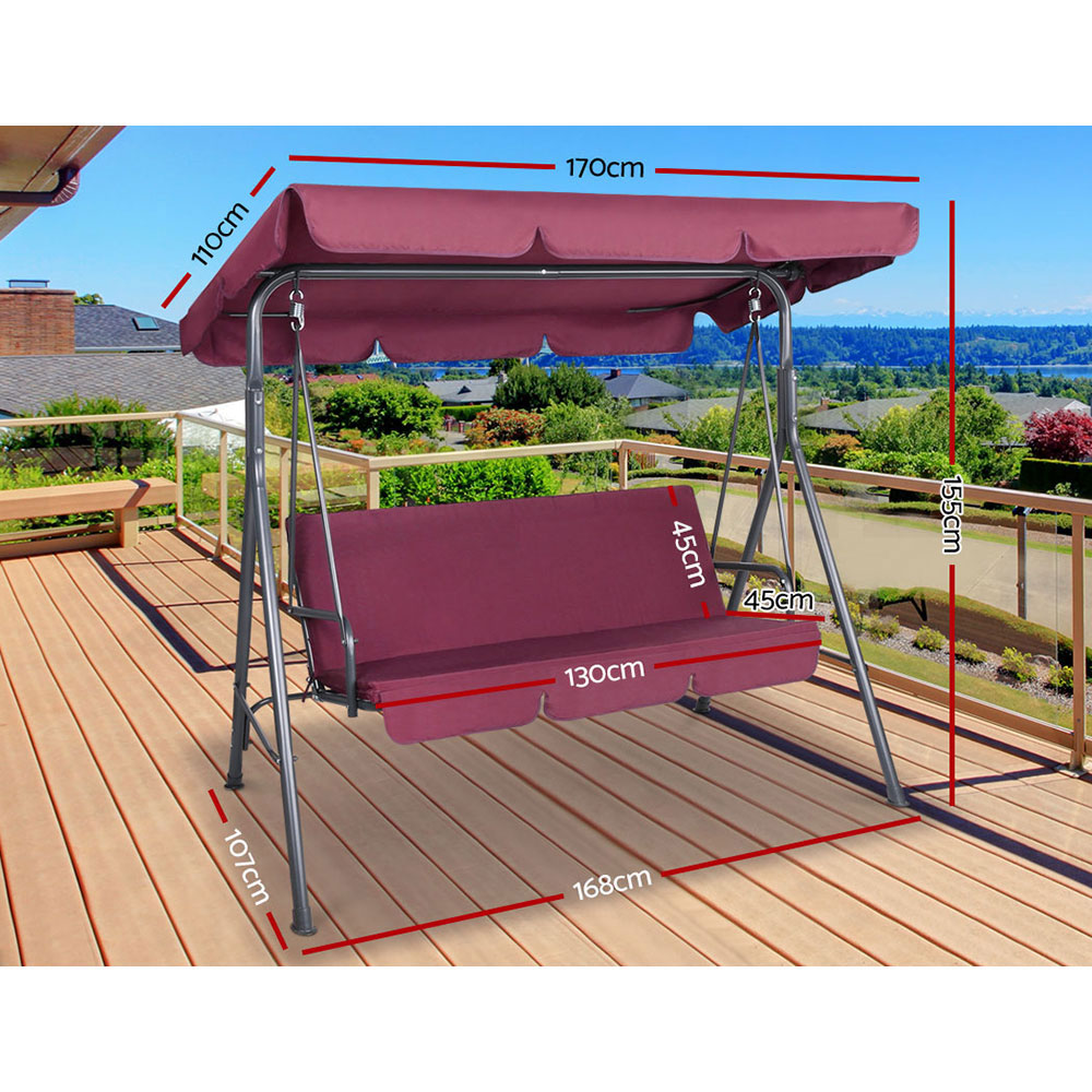 Gardeon Swing Chair Hammock Outdoor Furniture Patio Garden Canopy Bench Seat - Picture 73 of 74