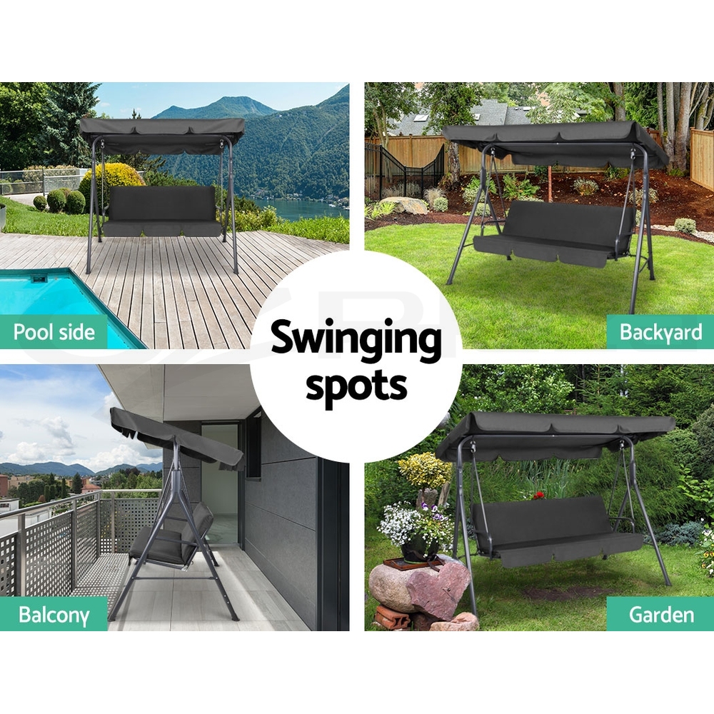 Gardeon Swing Chair Hammock Outdoor Furniture Patio Garden Canopy Bench Seat - Picture 27 of 74