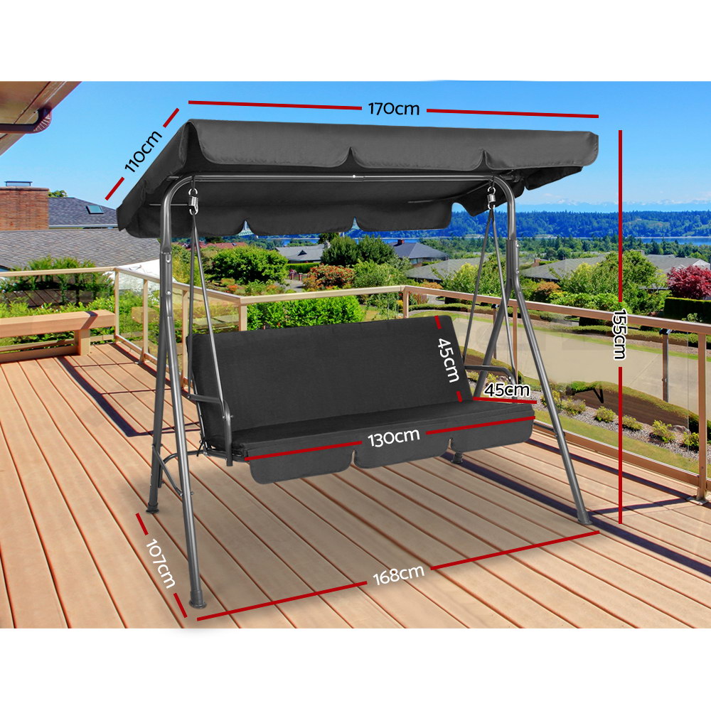 Gardeon Swing Chair Hammock Outdoor Furniture Patio Garden Canopy Bench Seat - Picture 28 of 74