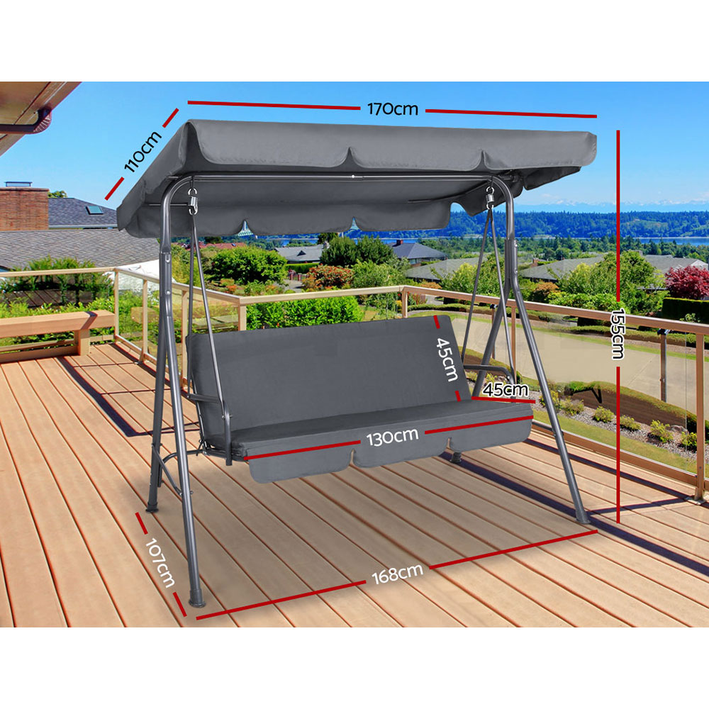 Gardeon Swing Chair Hammock Outdoor Furniture Patio Garden Canopy Bench Seat - Picture 56 of 74