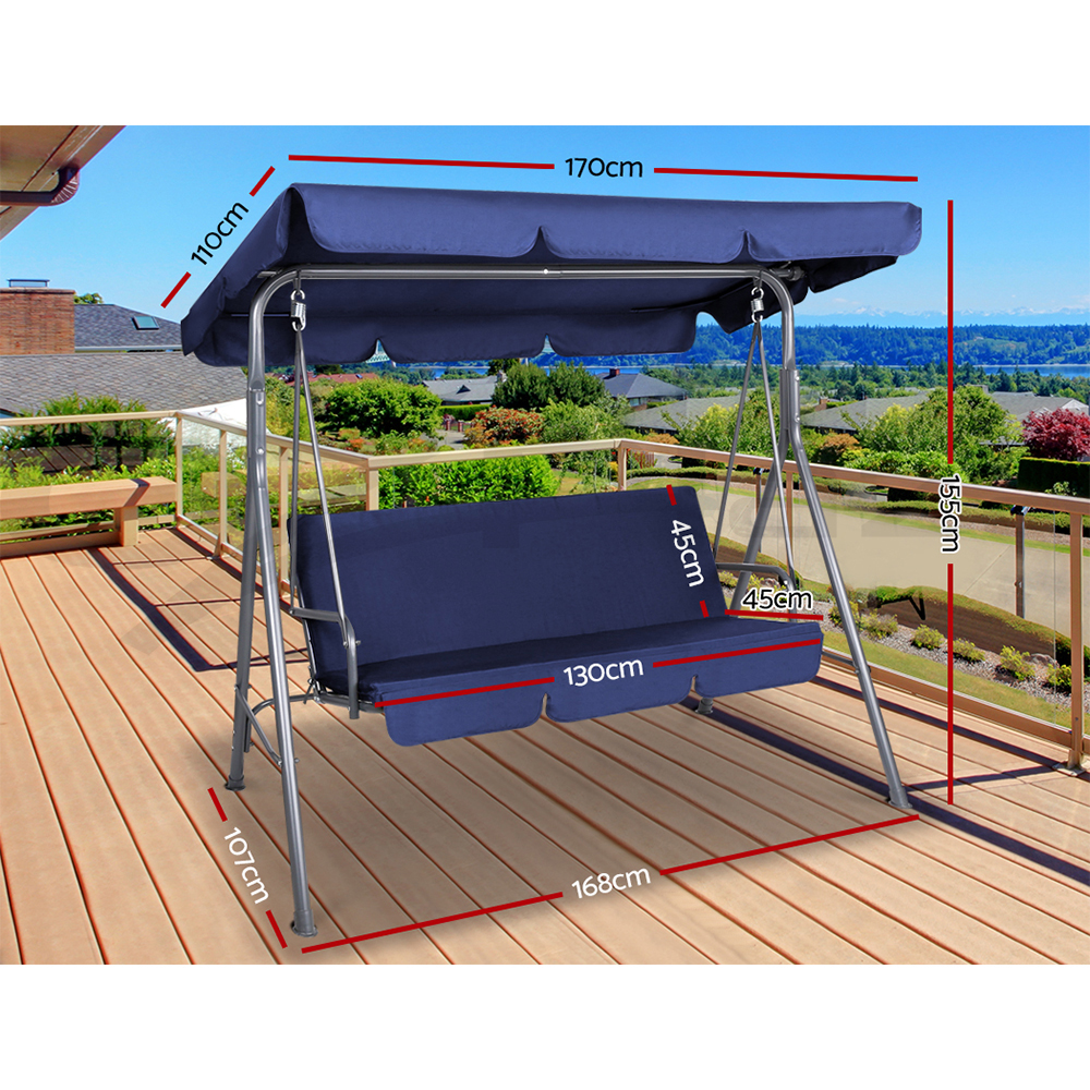 Gardeon Swing Chair Hammock Outdoor Furniture Patio Garden Canopy Bench Seat - Picture 64 of 74