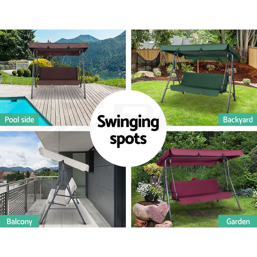 Gardeon Swing Chair Hammock Outdoor Furniture Patio Garden Canopy Bench Seat - Picture 17 of 74