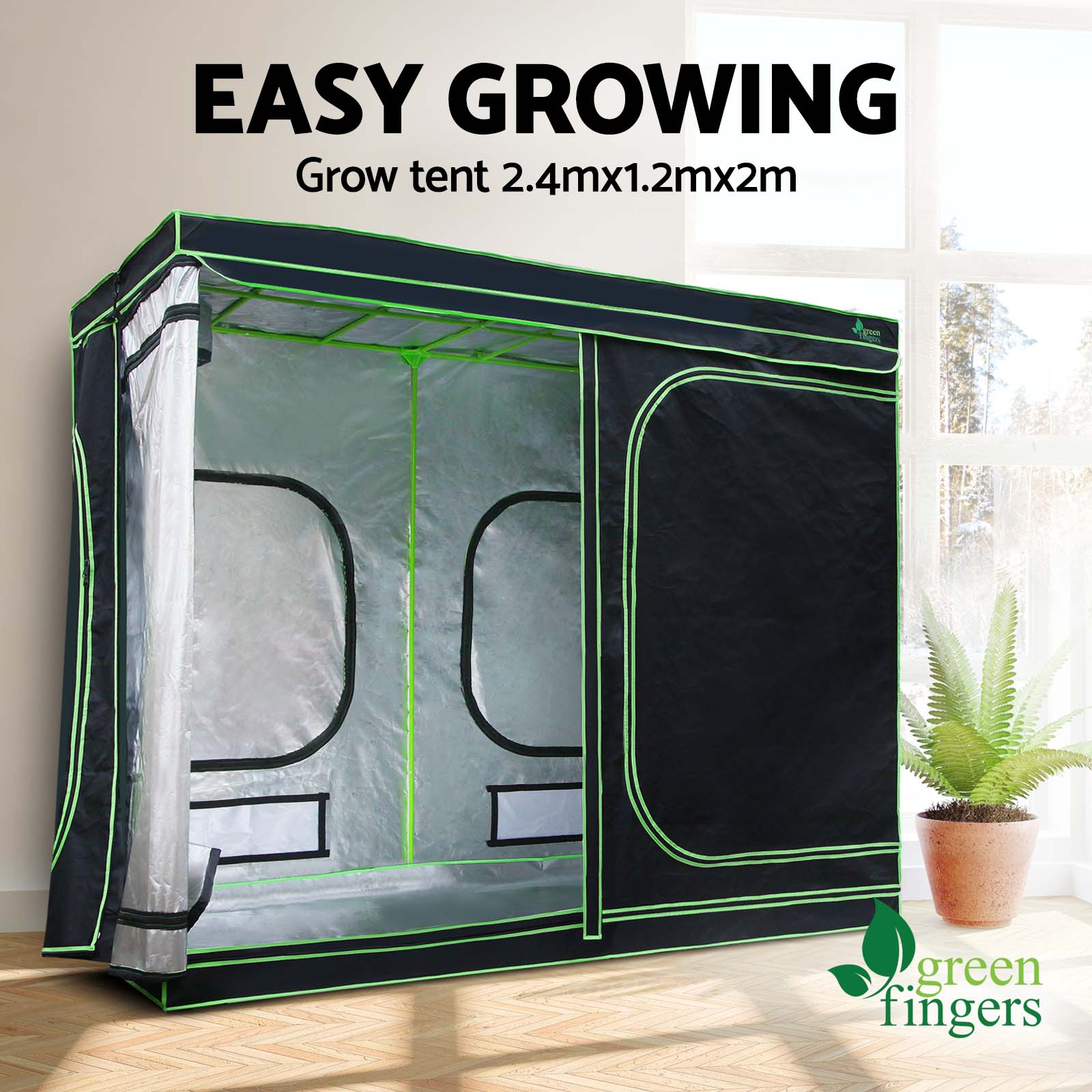Greenfingers Grow Tent Hydroponics Plant Tarps Shelves Kit Metal Frame