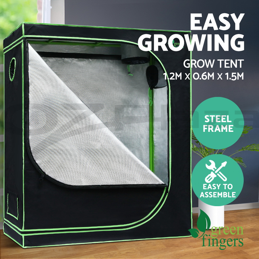 Green Fingers Grow Tent 60x60x90CM Hydroponics Kit Indoor Plant Room System