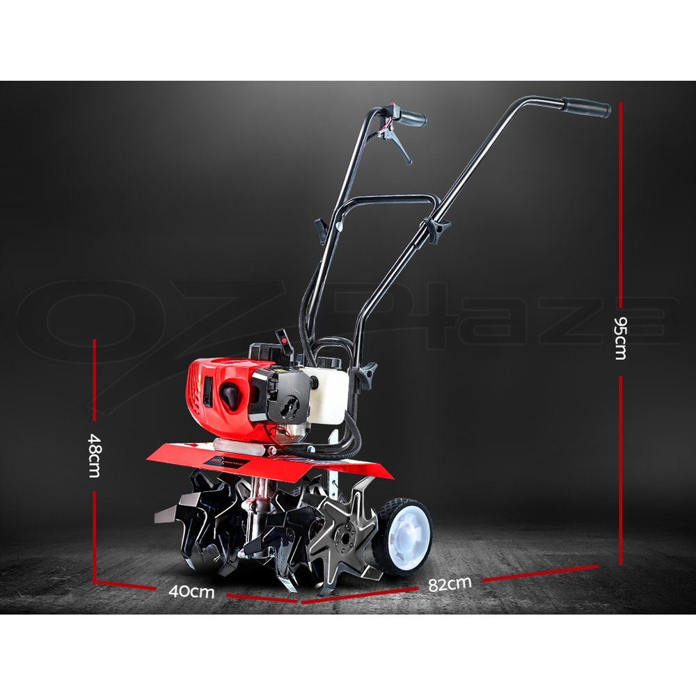 Giantz 65/72/88CC Garden Cultivator Petrol Tiller Rotary 4/6 Blades