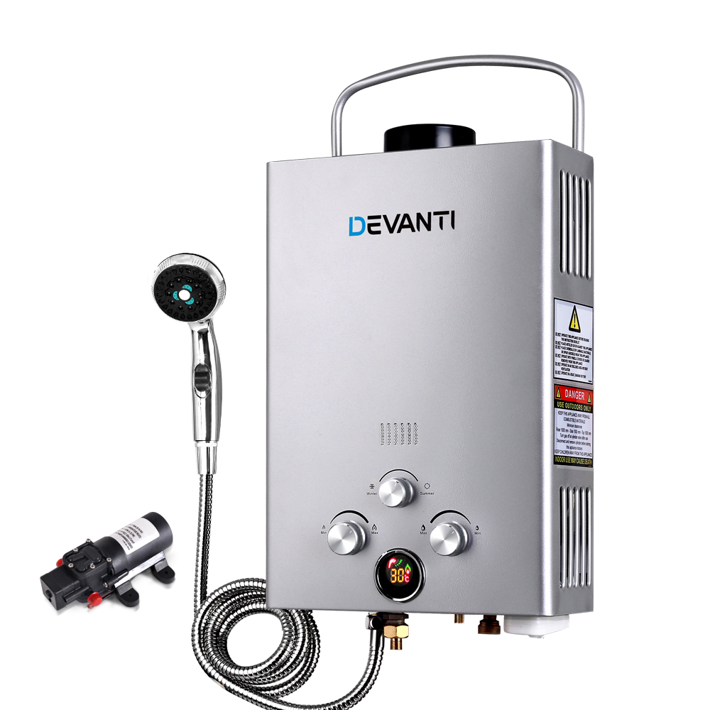 Devanti Instant Gas Hot Water System Heater Portable Shower LPG Caravan