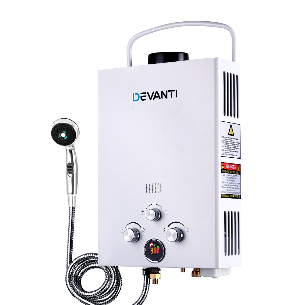 Devanti Instant Gas Hot Water System Heater Portable Shower LPG Caravan