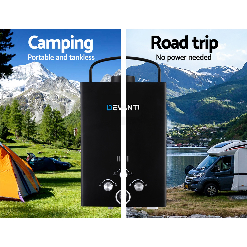 Devanti Gas Hot Water Heater Portable Shower Pump Camping LPG Caravan Outdoor - Picture 14 of 99