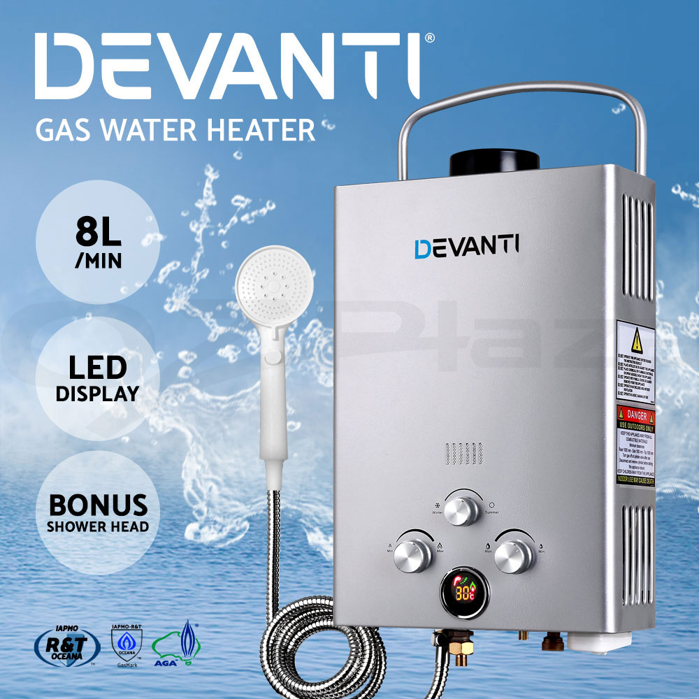 Devanti Gas Hot Water Heater Portable Shower Pump Camping LPG Caravan Outdoor - Picture 56 of 99