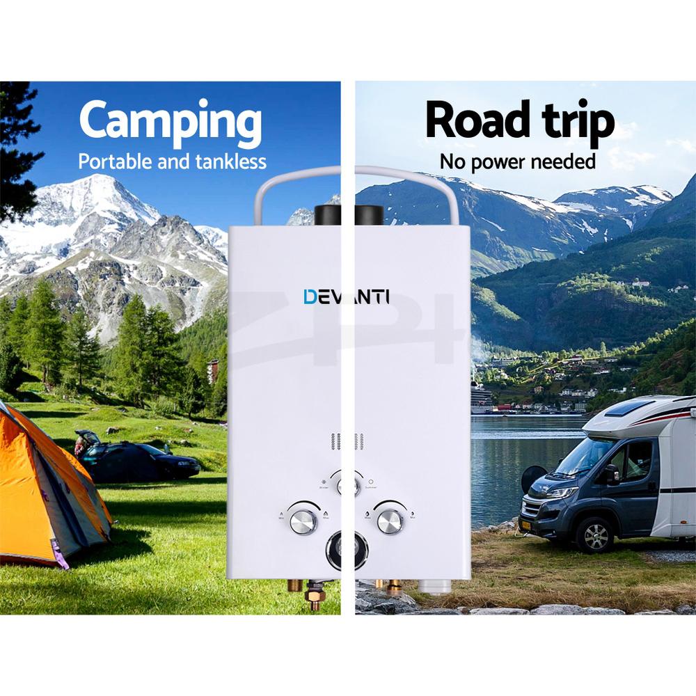 Devanti Gas Hot Water Heater Portable Shower Pump Camping LPG Caravan Outdoor - Picture 79 of 99