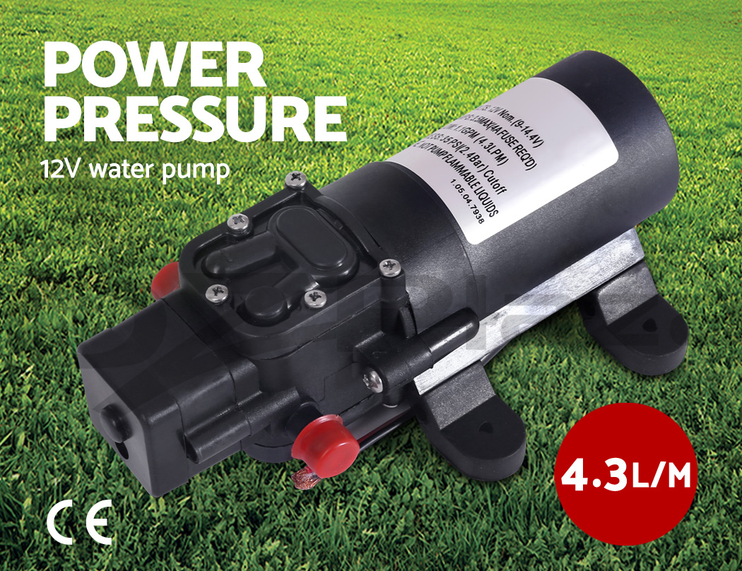 Water Pump 12V Pressure Shower Pump Caravan Camping Boat Car Garden 4.3LPM eBay