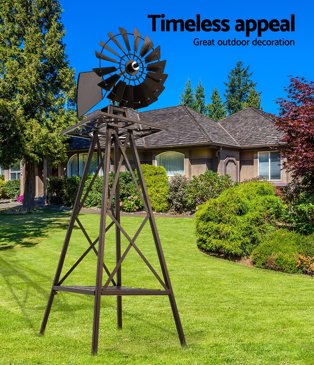 Garden Windmill 120cm Metal Ornaments Outdoor Decor Ornamental Wind Mill eBay