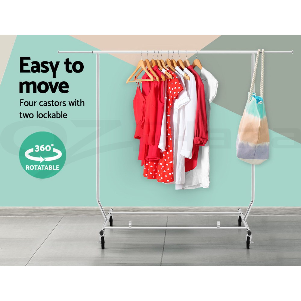 Artiss Clothes Coat Garment Rack Stand Rolling Hanger Airer Portable Adjustable - Picture 28 of 32