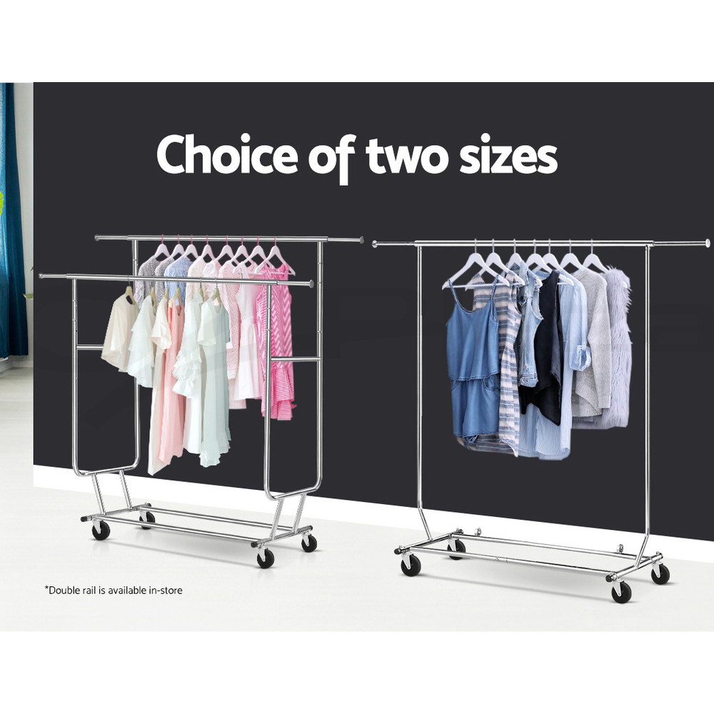Artiss Clothes Coat Garment Rack Stand Rolling Hanger Airer Portable Adjustable - Picture 30 of 32