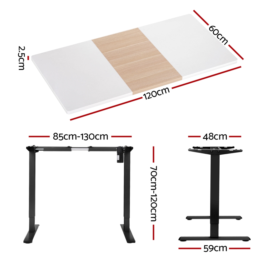 Artiss Electric Sit Stand Desks Standing Desk Height Adjustable Table Riser - Picture 10 of 57