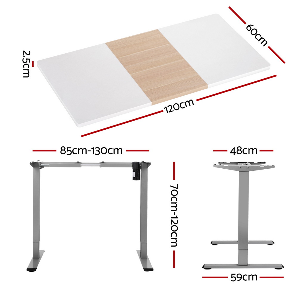 Artiss Electric Sit Stand Desks Standing Desk Height Adjustable Table Riser - Picture 12 of 57