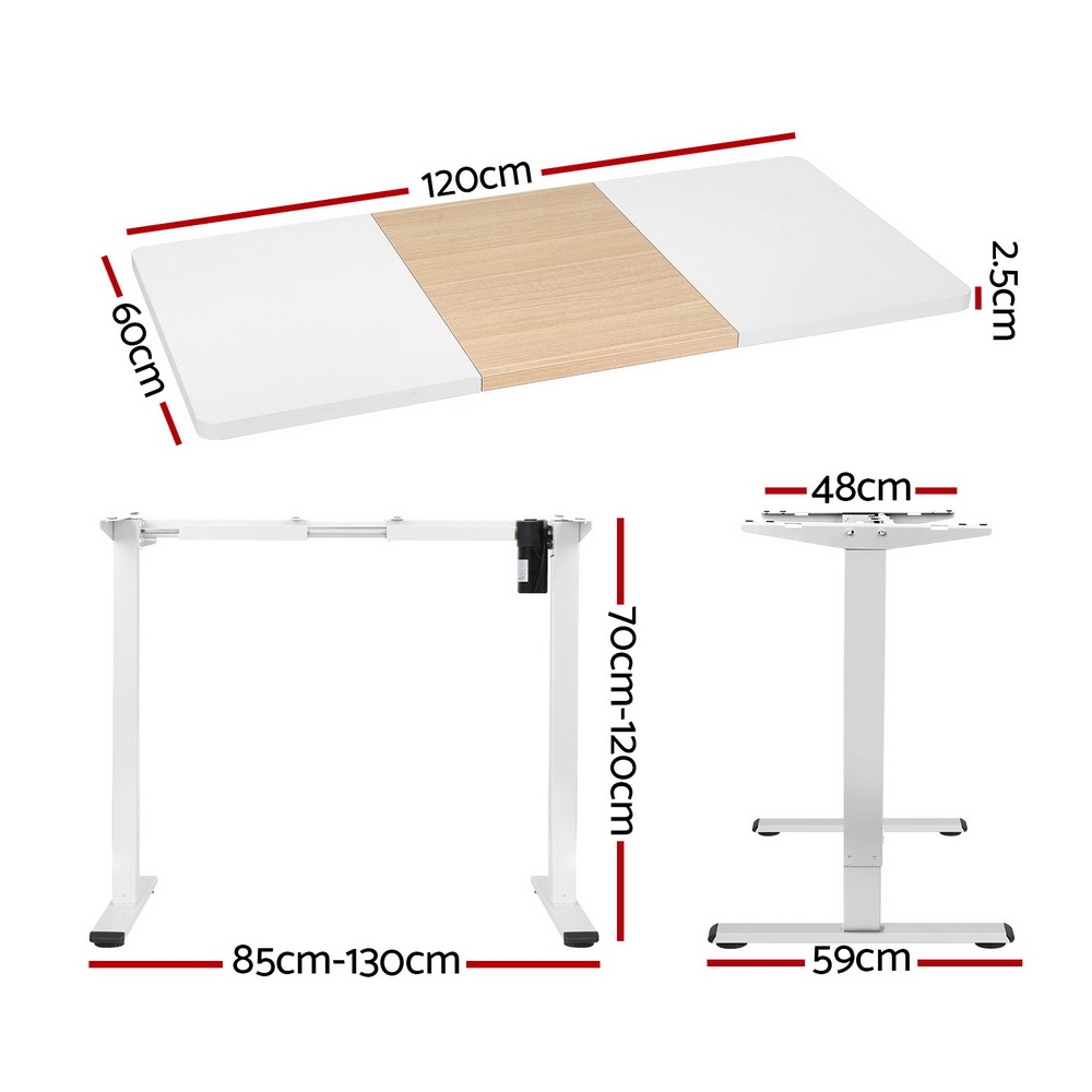 Artiss Electric Sit Stand Desks Standing Desk Height Adjustable Table Riser - Picture 14 of 57