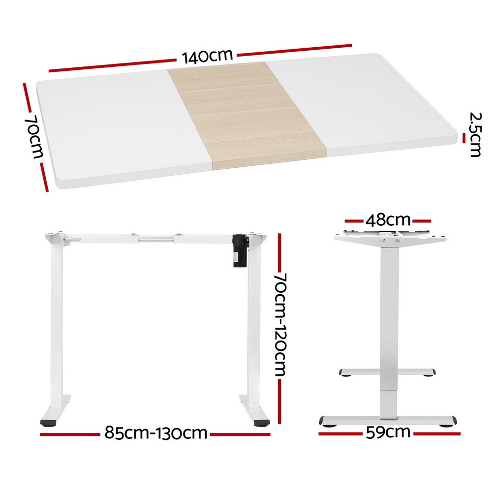 Artiss Electric Sit Stand Desks Standing Desk Height Adjustable Table Riser - Picture 20 of 57