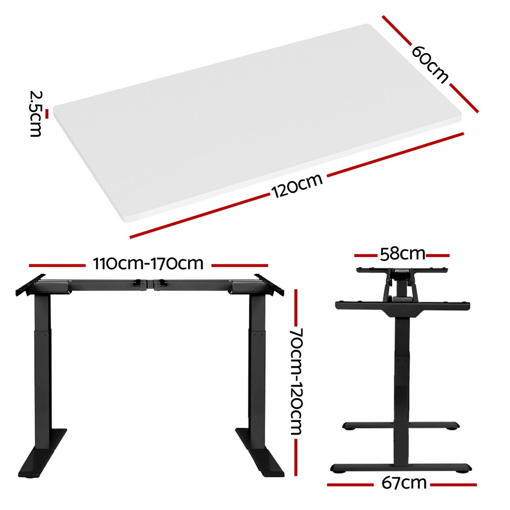 Artiss Sit Stand Desks Electric Standing Desk Dual Motor Height Adjustable - Picture 50 of 179