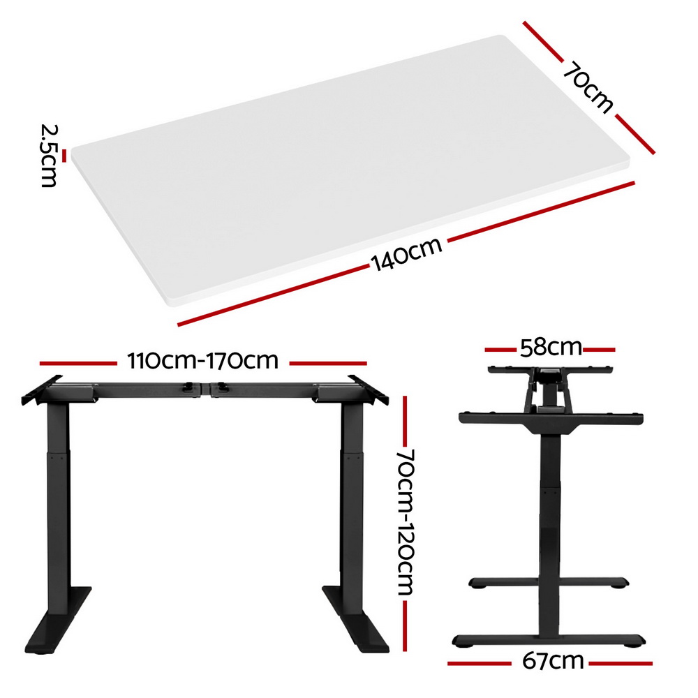 Artiss Sit Stand Desks Electric Standing Desk Dual Motor Height Adjustable - Picture 90 of 179