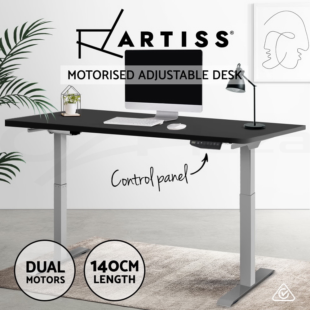 thumbnail 60  - Artiss Standing Desk Electric Height Adjustable Sit Stand Office Computer Table