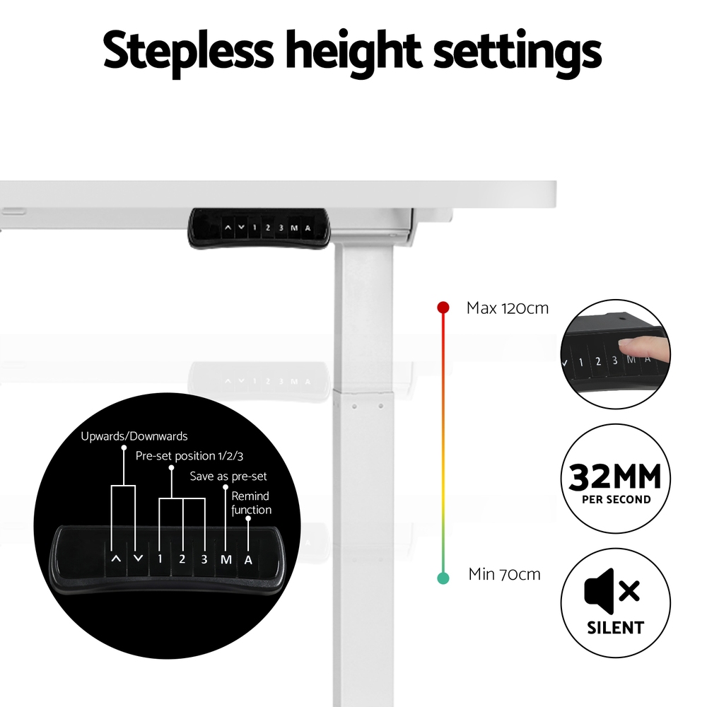 Artiss Sit Stand Desks Electric Standing Desk Dual Motor Height Adjustable - Picture 177 of 179