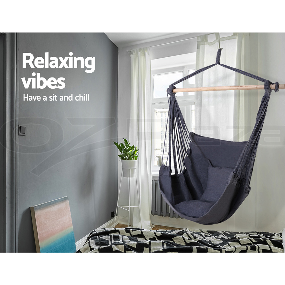 Gardeon Hammock Chair with Stand Outdoor Indoor Hanging Bed Rope