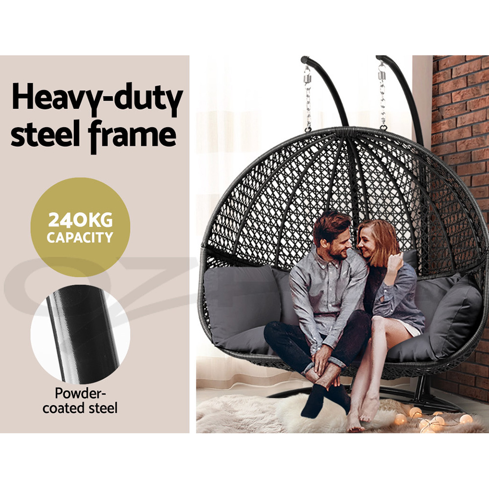 Gardeon Outdoor Furniture Lounge Swing Chair Egg Hammock Wicker 1/2