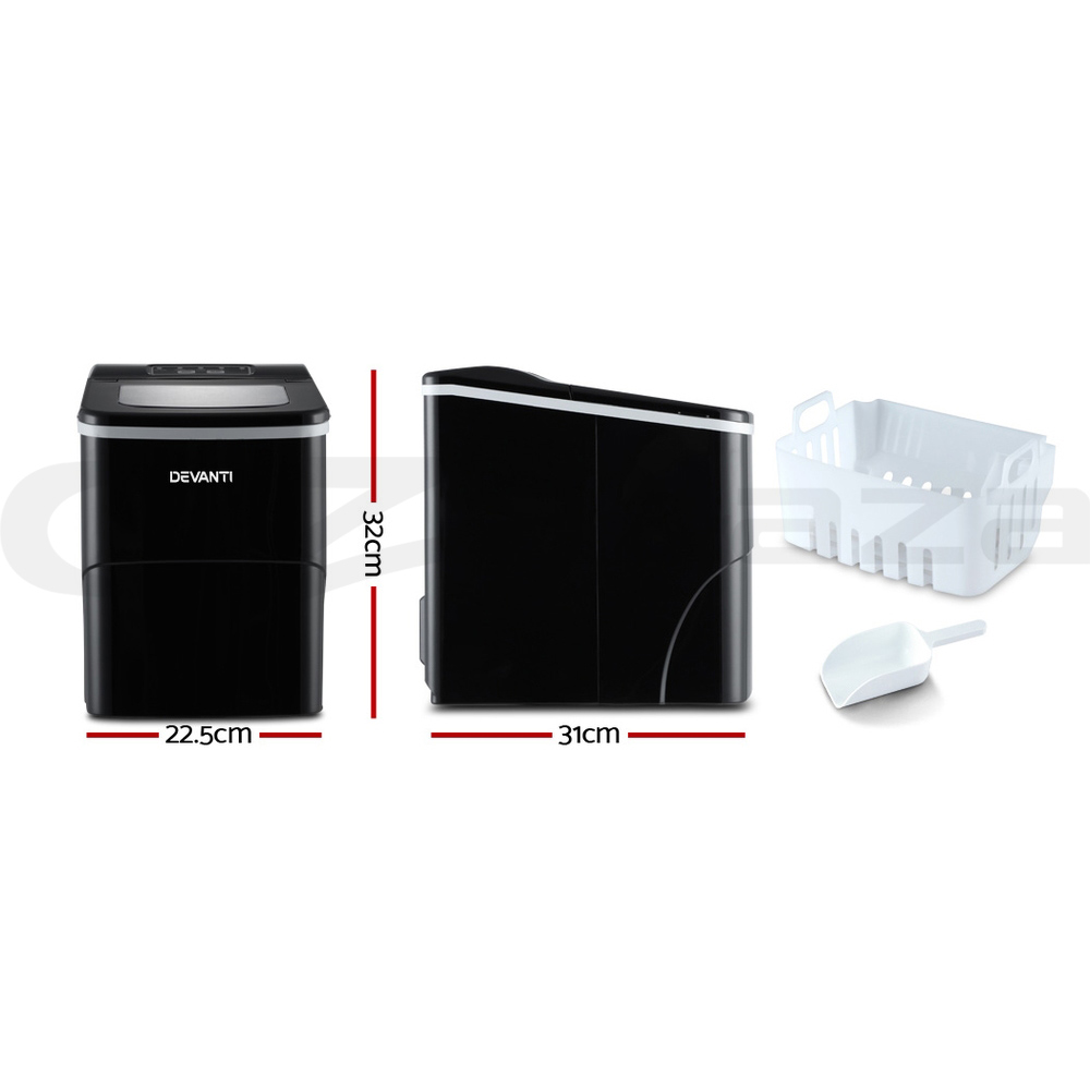 Devanti Ice Maker Machine Commercial Portable Ice Cube Tray Bar Countertop Party - Picture 13 of 44