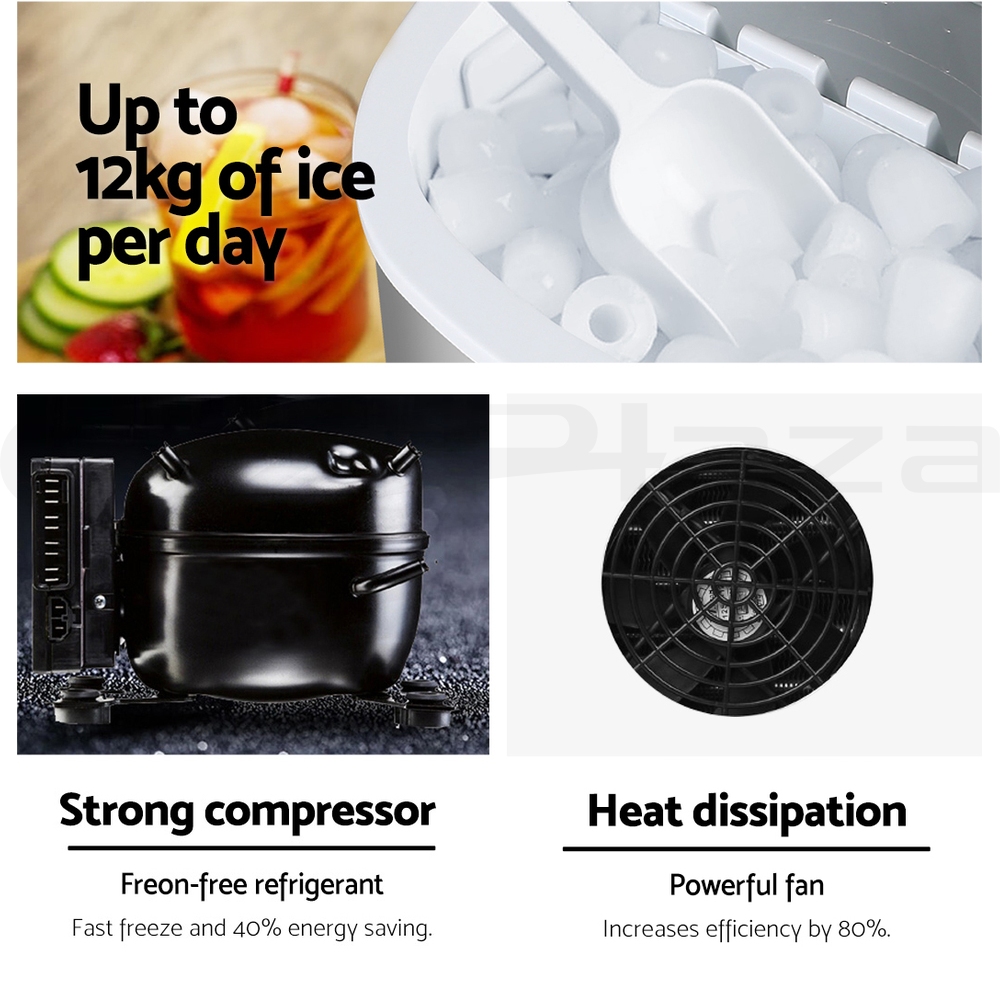 Devanti Ice Maker Machine Commercial Portable Ice Cube Tray Bar Countertop Party - Picture 38 of 44