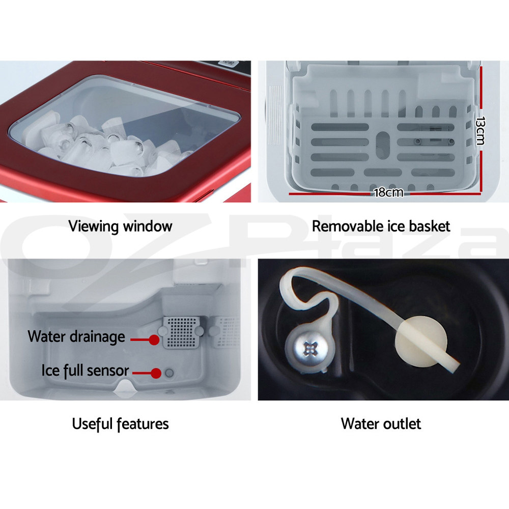 Devanti Ice Maker Machine Commercial Portable Ice Cube Tray Bar Countertop Party - Picture 32 of 44