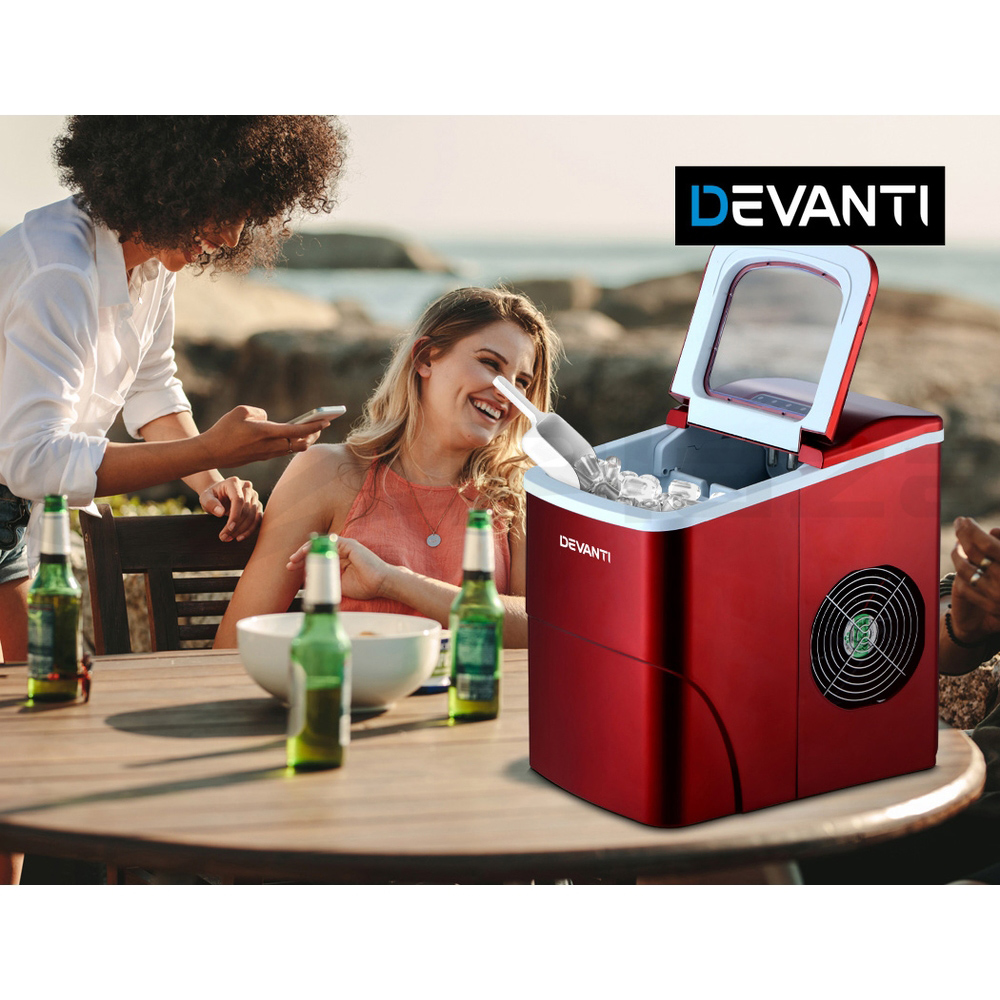 Devanti Ice Maker Machine Commercial Portable Ice Cube Tray Bar Countertop Party - Picture 33 of 44