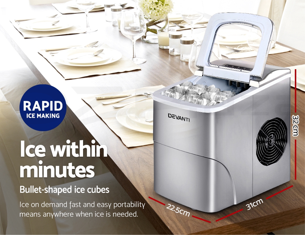 Devanti Portable Ice Maker Commercial Machine Ice Cube 2L Bar