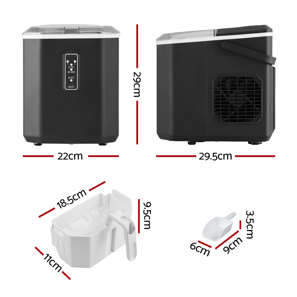 Devanti Ice Maker 12kg/Day Portable Countertop Bullet Ice Machine Compact Quiet - Picture 10 of 14