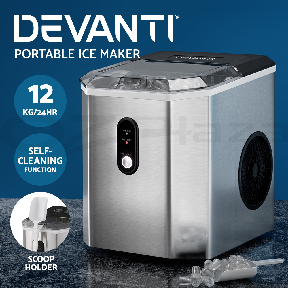 Devanti Ice Maker 12kg/Day Portable Countertop Bullet Ice Machine Compact Quiet - Picture 11 of 14