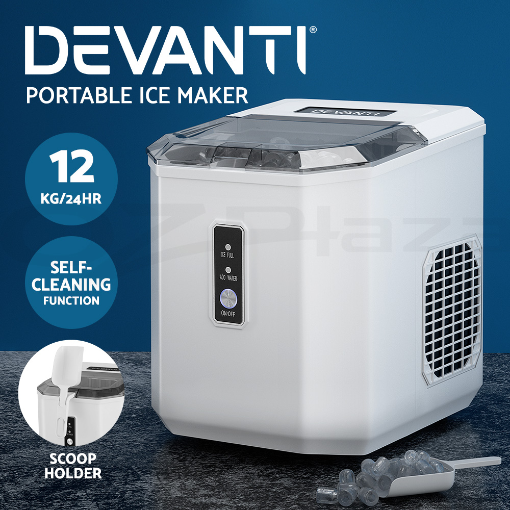 Devanti Ice Maker 12kg/Day Portable Countertop Bullet Ice Machine Compact Quiet - Picture 13 of 14