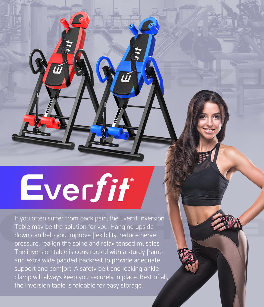 Everfit Inversion Table Tables Gravity Back Stretcher Foldable Home