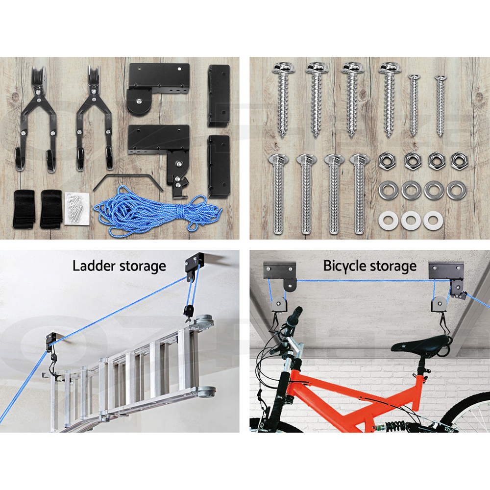 x1/2/4 Kayak Hoist Bike Lift Pulley System Garage Ceiling ...