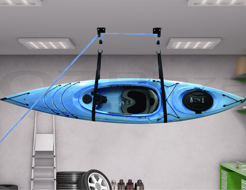 Kayak Hoist Bike Lift Pulley System Garage Ceiling Storage Rack