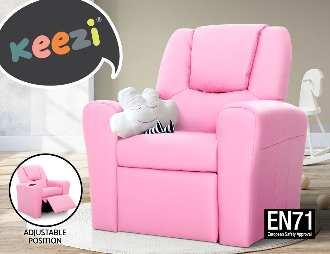 Artiss Luxury Kids Recliner Sofa Children Lounge Chair Couch Pu