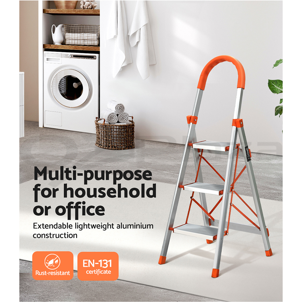 Giantz 3/4/5/6 Step Ladder Multi-Purpose Telescopic Folding Aluminium Non Slip - Picture 20 of 30
