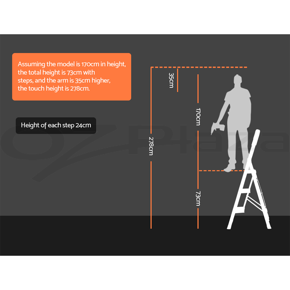 Giantz 3/4/5/6 Step Ladder Multi-Purpose Telescopic Folding Aluminium Non Slip - Picture 22 of 30