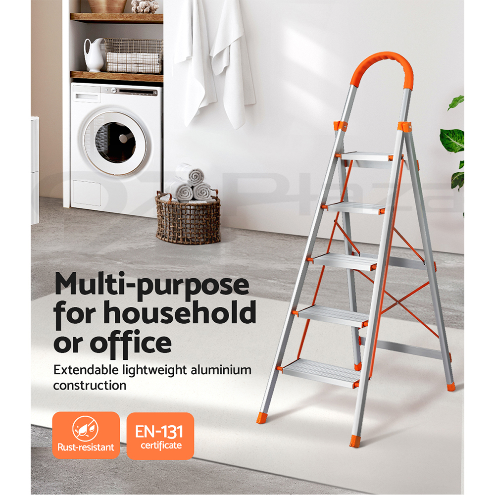 Giantz 3/4/5/6 Step Ladder Multi-Purpose Telescopic Folding Aluminium Non Slip - Picture 24 of 30