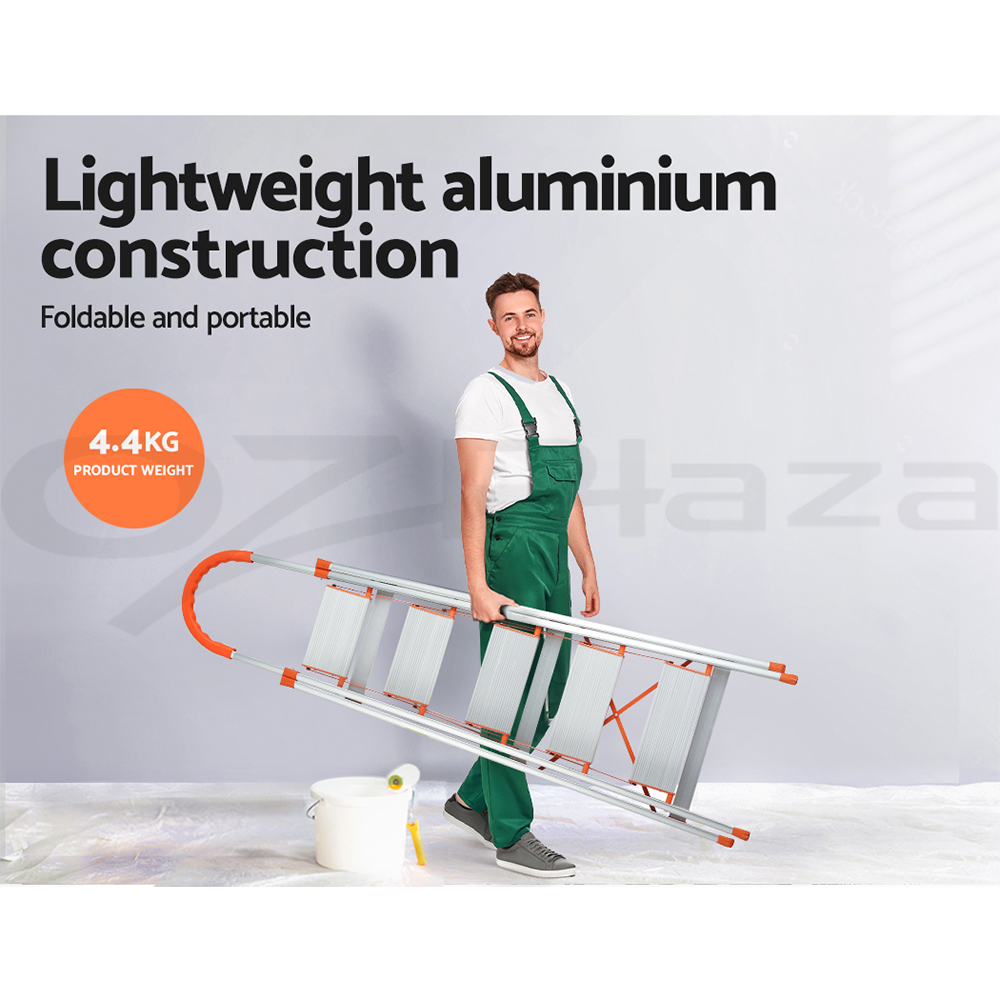 Giantz 3/4/5/6 Step Ladder Multi-Purpose Telescopic Folding Aluminium Non Slip - Picture 25 of 30
