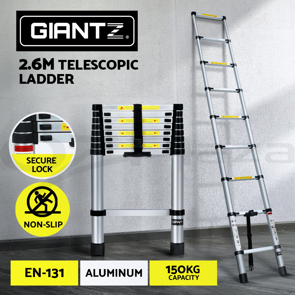 Giantz 3/4/5/6 Step Ladder Multi-Purpose Telescopic Folding Aluminium Non Slip - Picture 12 of 30